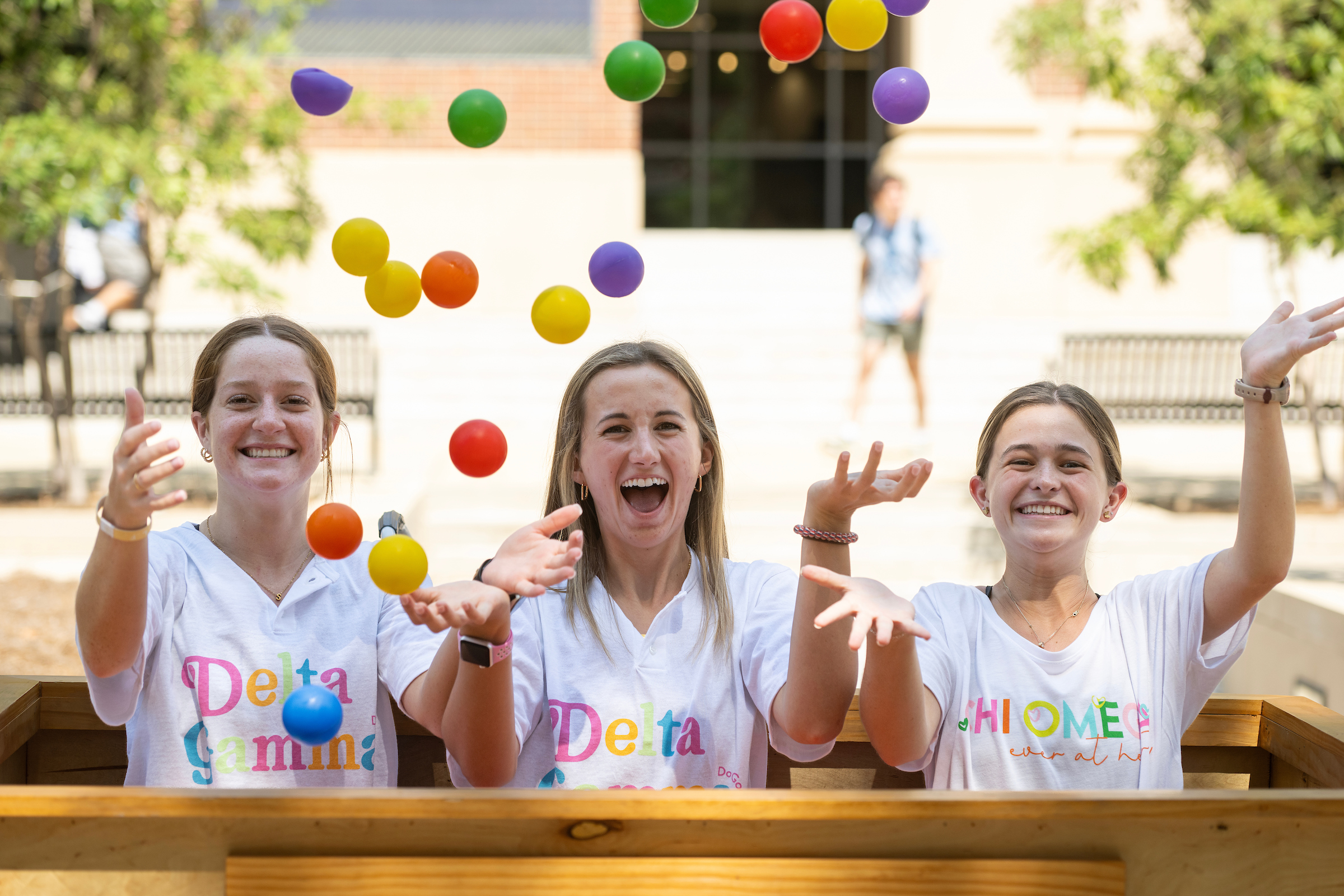 students playing with balls