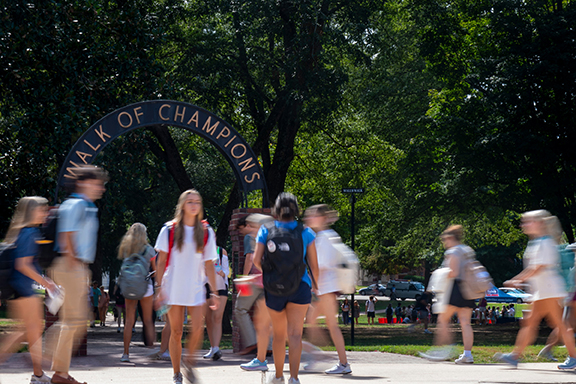 walk of champions with students 