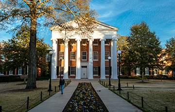 lyceum building in the spring time