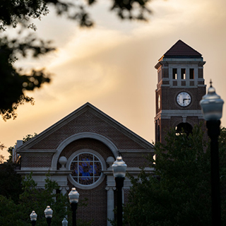 The Paris-Yates Chapel at sunset