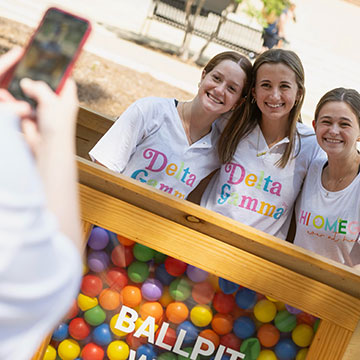 Three students participate in Welcome Week activities and meet each other