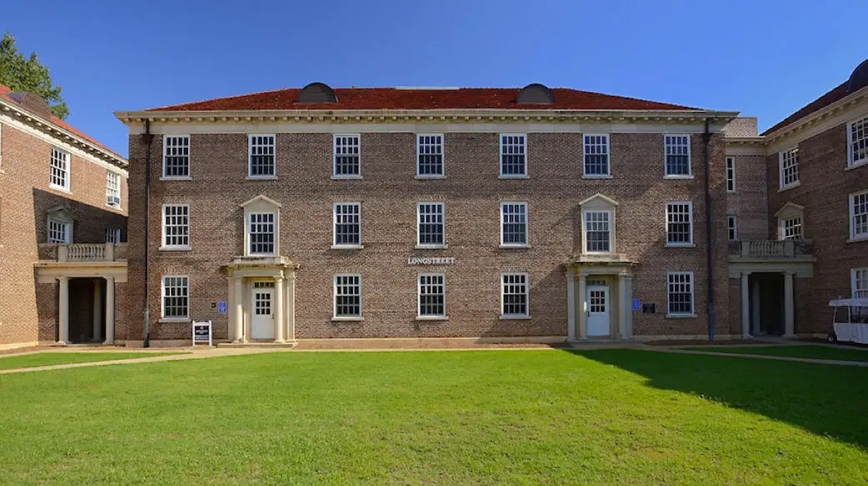 exterior view of Longstreet Hall on campus