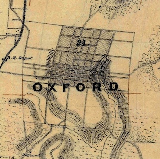 old map of Oxford from 1800s