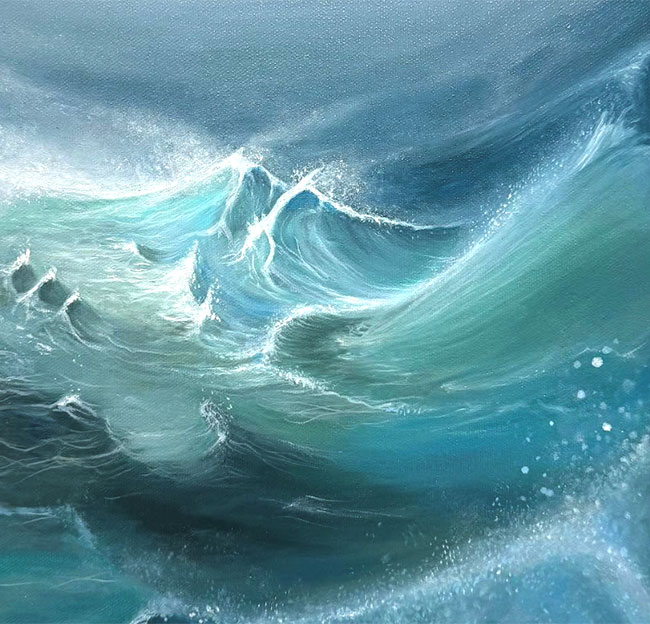 painting of an ocean wave