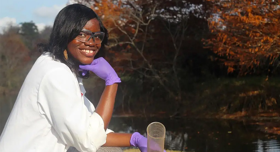 Dr. Zanethia C. Barnett stands outside on a sunny day.