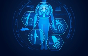 image of human body with xrays of different portions of the body