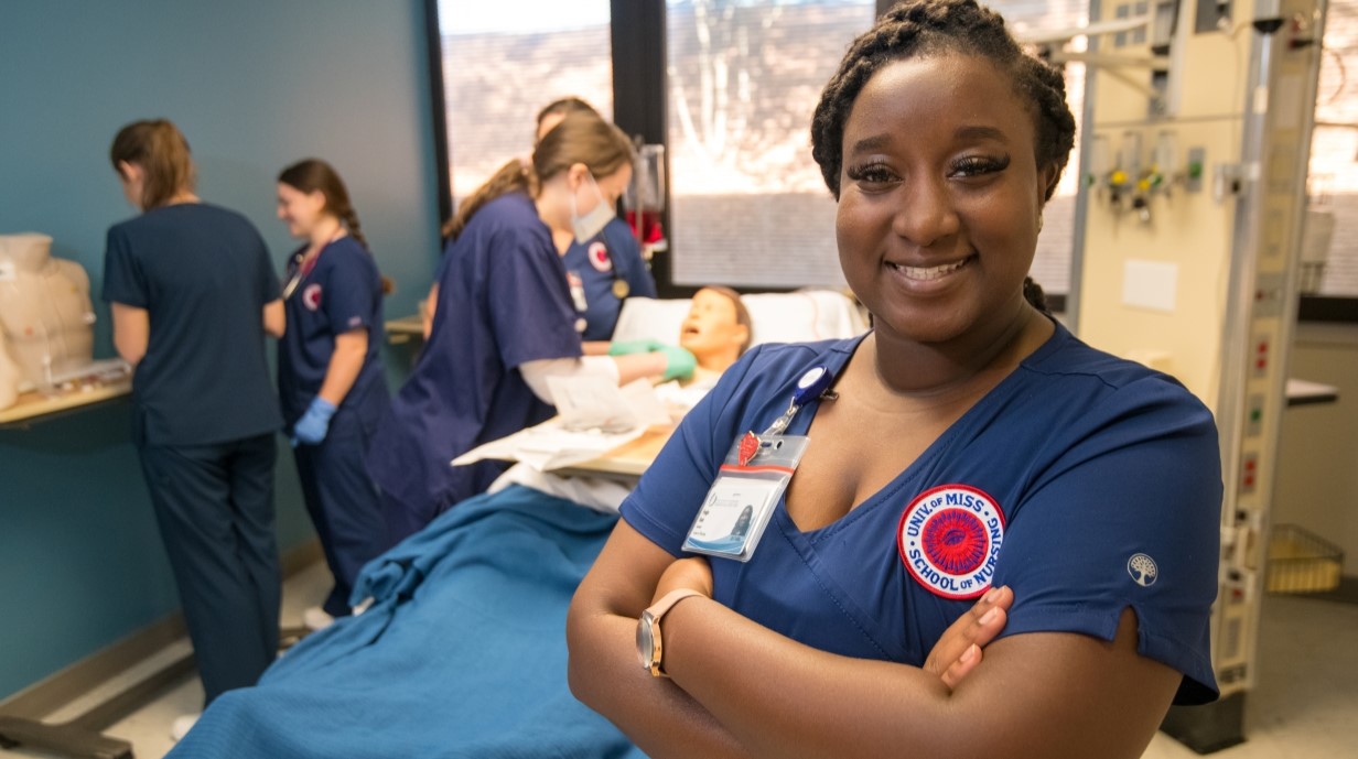 nursing students in a hospital clinic room