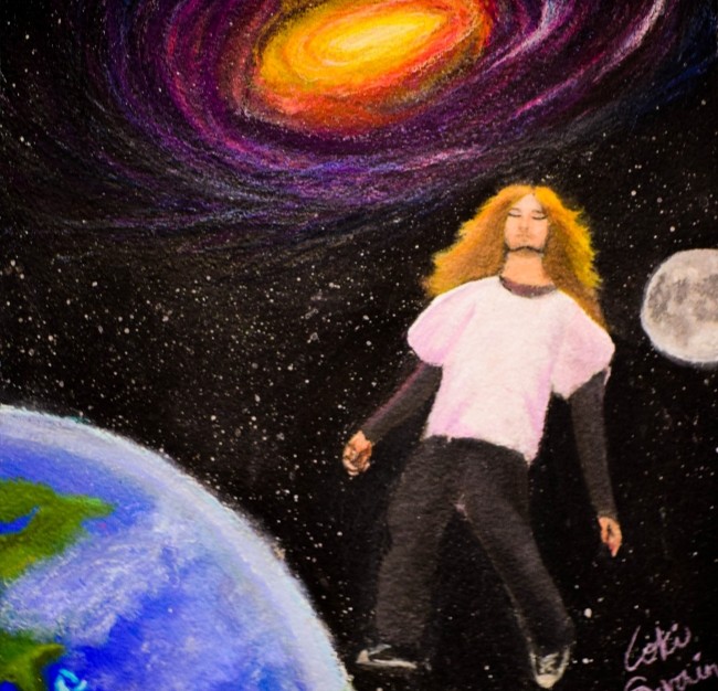 image of a child's art work of the sky and stars
