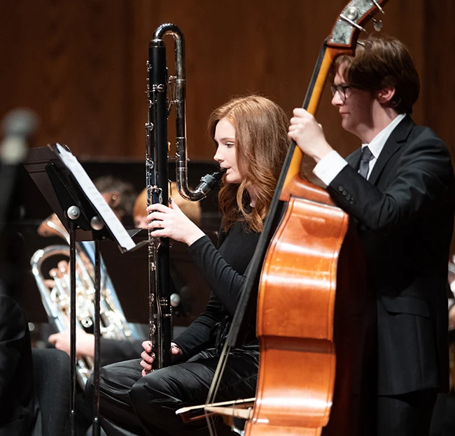 Band members perform in concert