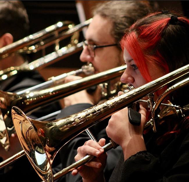 students performing in wind ensemble