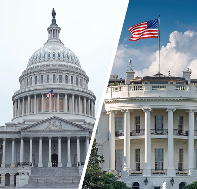 Whitehouse capitol building collage