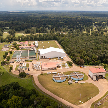 aerial view of water compound