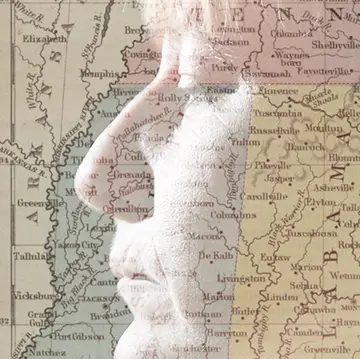profile of woman against a map of Mississippi and Tennessee