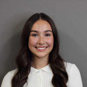 portrait of elaine baker against gray background