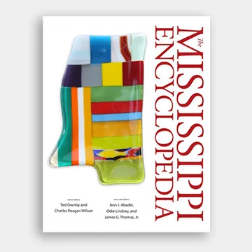 The Mississippi Encyclopedia, multicolored glass sculpture of the state of Mississippi