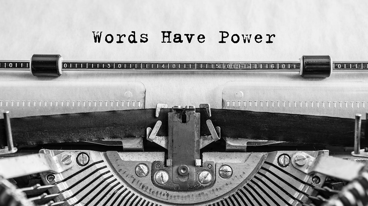 typewriter saying words have powers