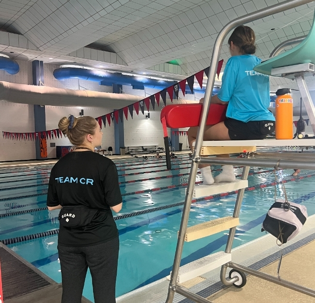 Two lifeguards working.