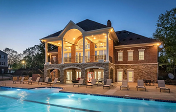 Pool area at the quarters apartments