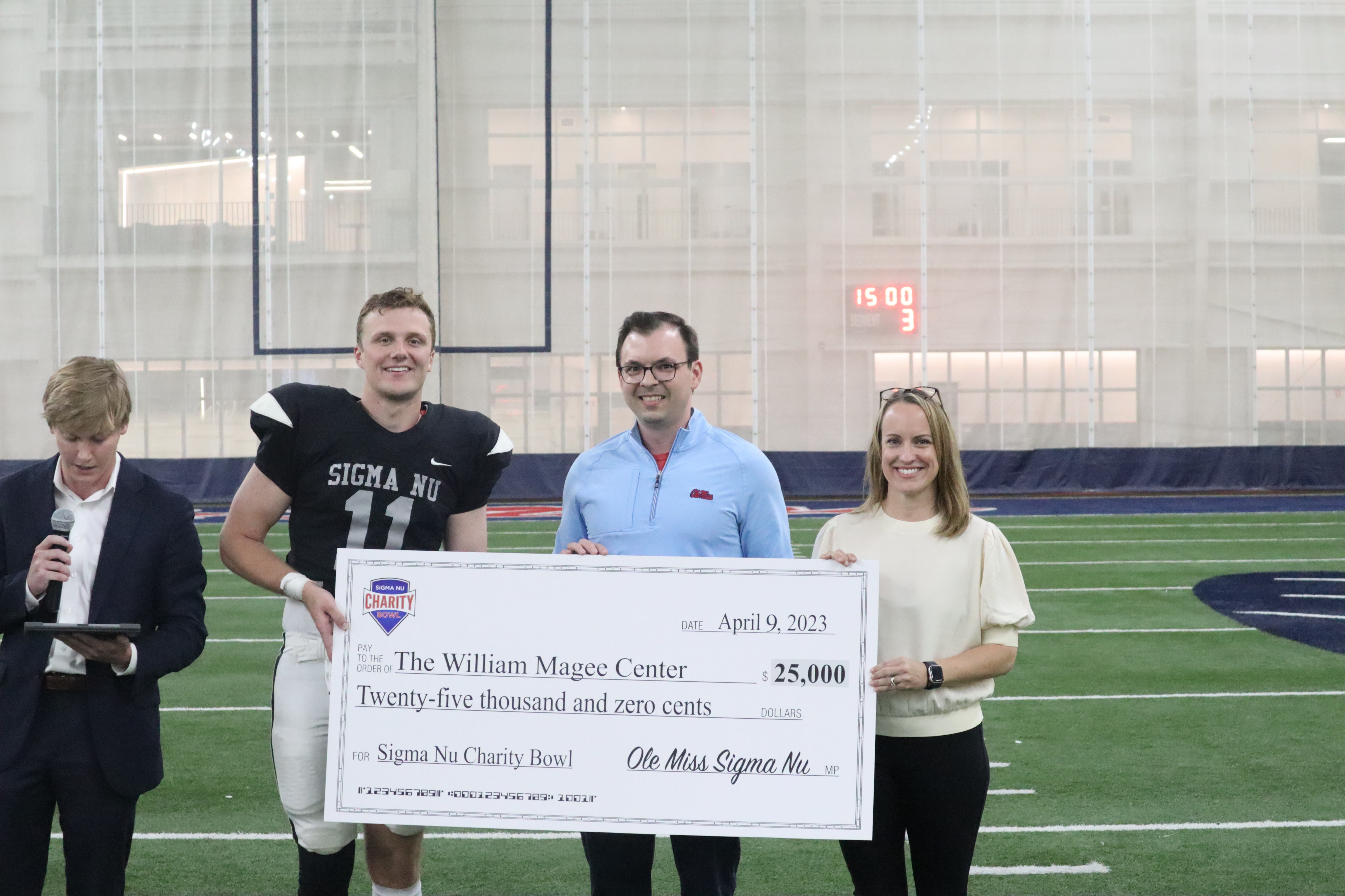 Sigma Nu Charity Bowl Check Presentation