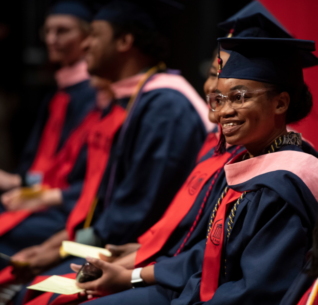Graduate students celebrate during convocation