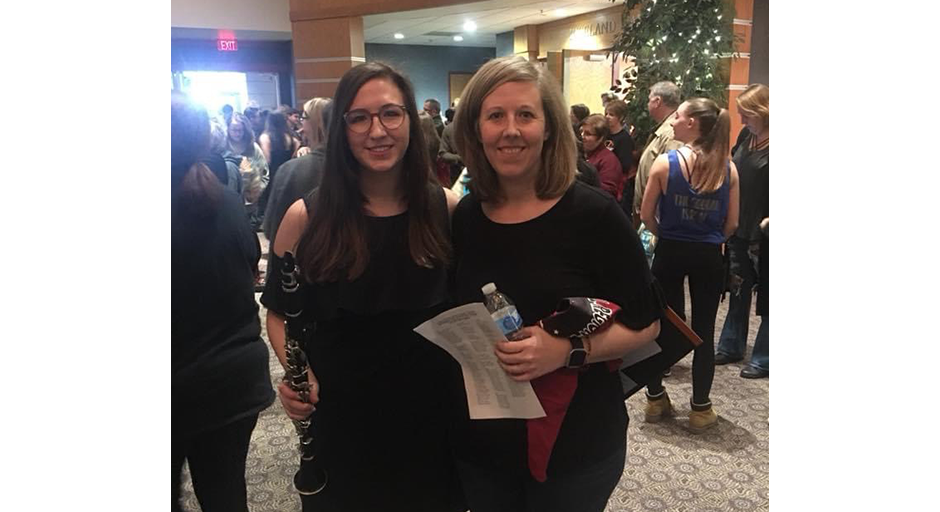 Sydney Rush (left) and her mother, Lacey Watson, after a performance. Submitted photo