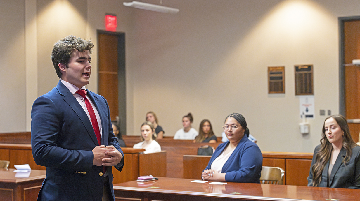 Bachelor of Science in Law Studies students participate in a Mock Trial