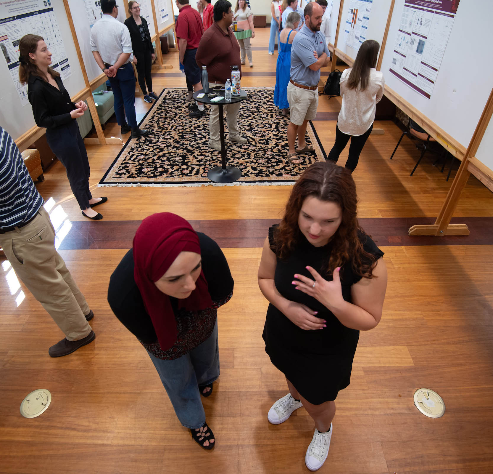 students presenting research