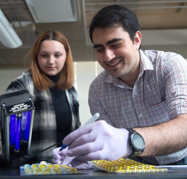 students in lab coats