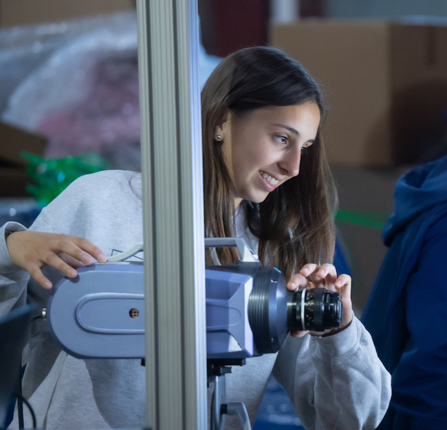 Student in research lab