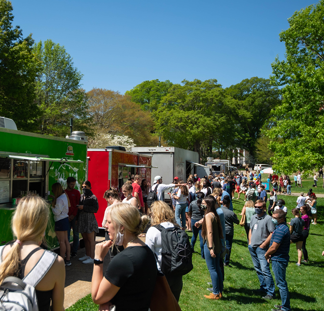 Students outside of campus