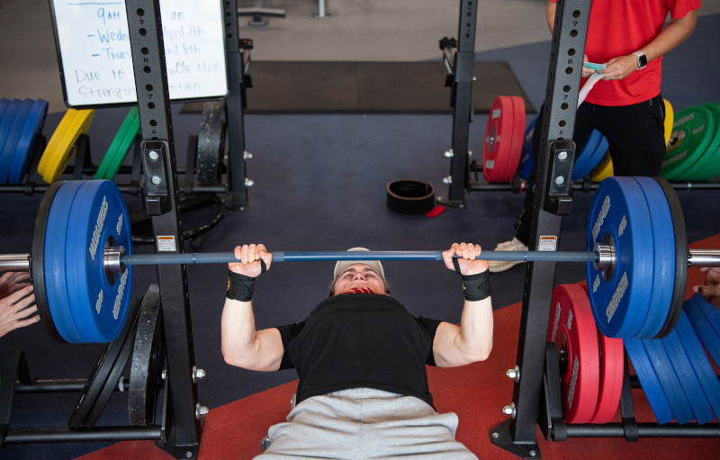 person lifting weights